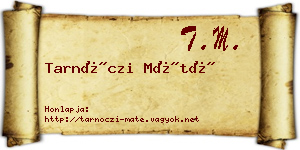 Tarnóczi Máté névjegykártya