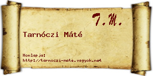 Tarnóczi Máté névjegykártya